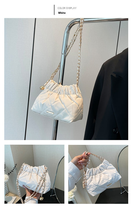 Bolso de Hombro con Cadena y Bordado de Diamantes para Mujer - Image 20