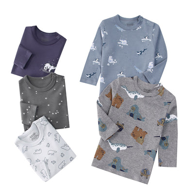Pack de 5 Camisetas Infantiles Manga Larga Estampado Otoño Multicolor - Image 30