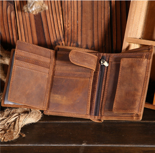 Billetera Vertical de Cuero Genuino Estilo Retro para Hombre - Image 19
