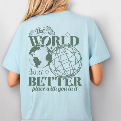 Playera Holgada de Algodón con Estampa Cielo Estrellado y Tierra 2D - Image 9