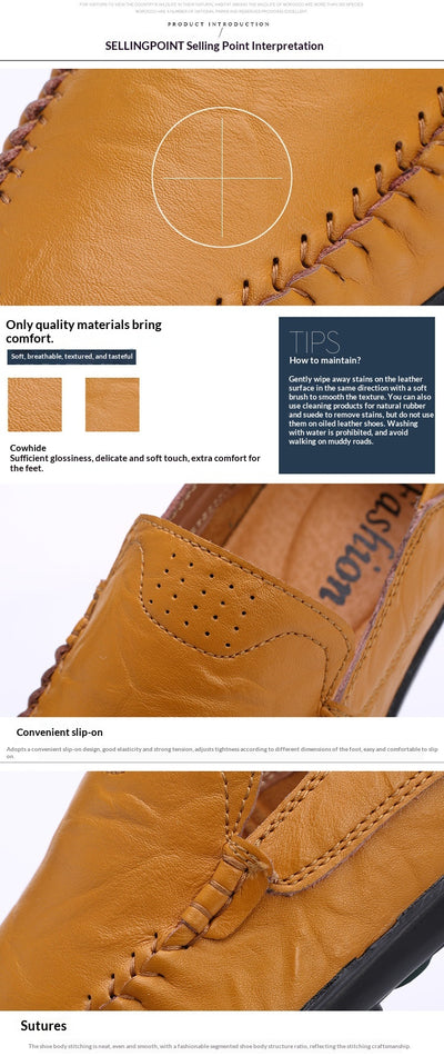 Zapatos Casuales de Cuero para Hombre Estilo Británico Ligeros y Versátiles - Image 14