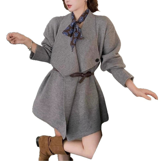 Cardigan Tejido de Largo Medio con Solapa Irregular - Image 5