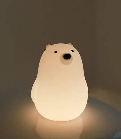 Luz Nocturna Suave Osito Blanco - Lámpara LED Silicona para Dormir - Image 6