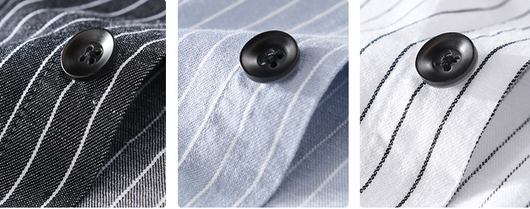 Camisa Manga Larga a Rayas para Hombre - Forro Térmico Primavera Otoño - Image 9