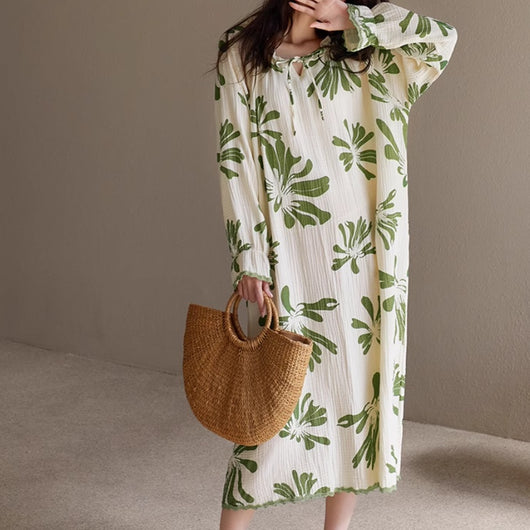 Pijamas de Gasa de Algodón para Primavera y Verano