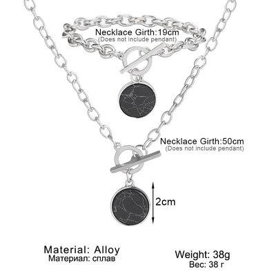 Conjunto de Pulsera y Collar con Detalles de Mármol - Image 6