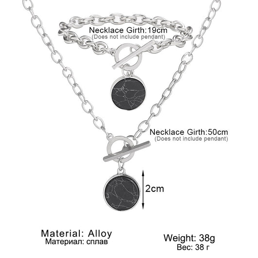 Conjunto de Pulsera y Collar con Detalles de Mármol - Image 6
