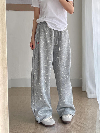 Pantalones de Chándal Vintage con Lazo y Lunares - Pierna Recta Ancha para Mujer - Image 13