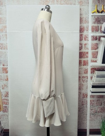 Vestido Largo Escote V con Volantes - Image 10