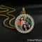 Hip Hop Diamond Round Photo Frame Couple Memorial Photo Pendant Necklace Gold 4.0mm 60cm