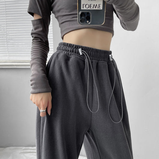 Pantalones Deportivos Velour Gris para Mujer - Comodidad Street Style - Image 12