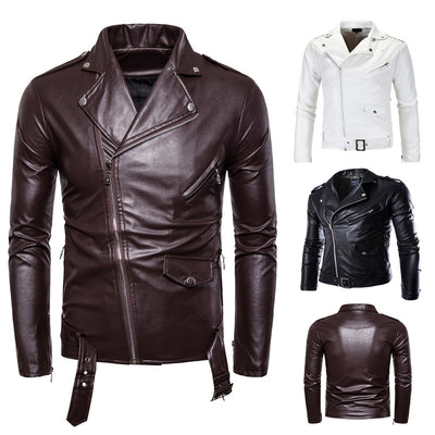 Chaqueta de Cuero Ajustada Estilo Motociclista Clásico Británico - Image 3