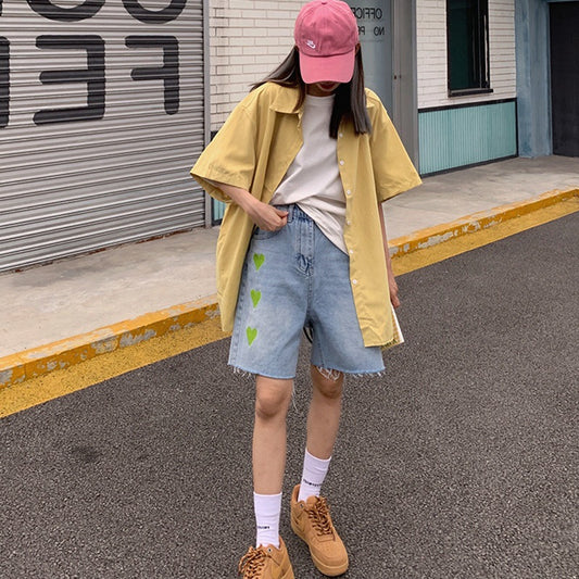 Shorts Talle Alto Cintura Ancha Pierna Recta Everything Love