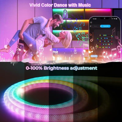 Cinturón Luminoso 360° de Malla Flexible con Luz Neón Multicolor Impermeable - Image 20