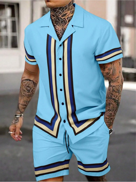 Conjunto de Dos Piezas Camisa Cuello Cubano para Hombre - Image 7