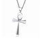 Cross-border e-commerce goods source, European and American glossy stainless steel ancient Egyptian Cross man Necklace Amulet Pendant Silvery Chain Chain