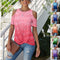 Blusa Degradada con Hombros Descubiertos y Mangas Cortas