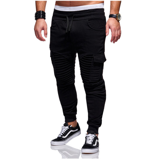Pantalones de Entrenamiento con Pliegues y Bolsillos Laterales Amplios para Hombre - Image 3