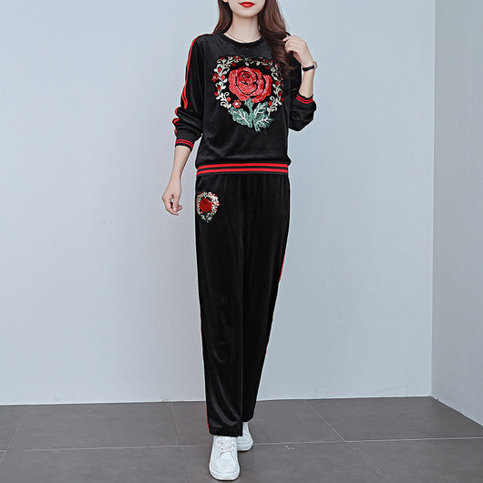 Conjunto Deportivo Mujer con Blusa Manga Larga y Pantalón Ajustado Diamantes Rosa - Image 12