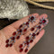 EARRINGVintage Court Baroque Ruby Flower Earrings Rojo