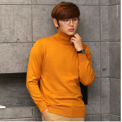 Suéter de Cuello Alto para Hombre Ajustado Liso - Image 19