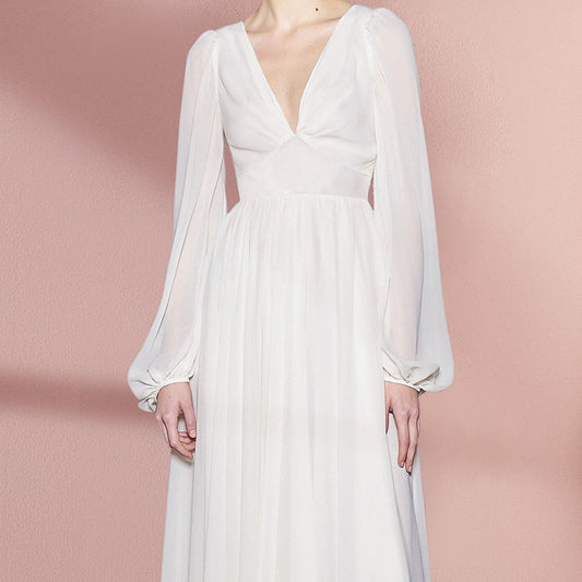 Vestido Blanco Slim Estilo Corte Francés Retro