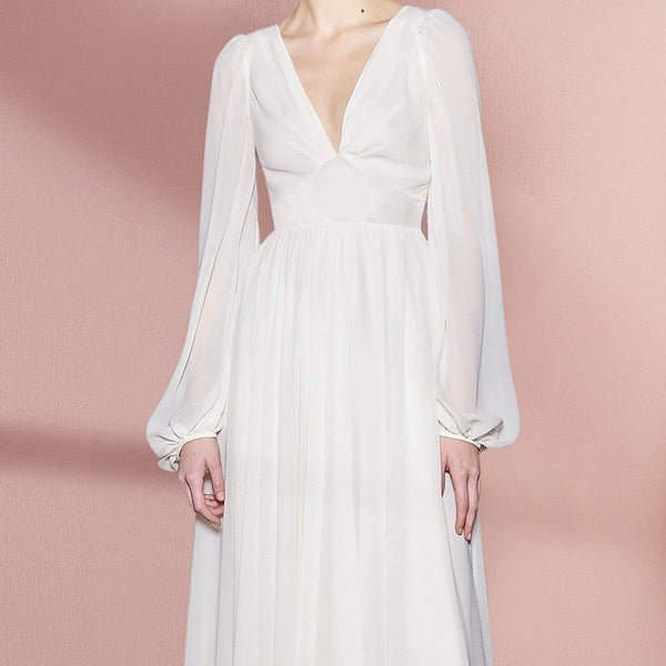 Vestido Blanco Slim Estilo Corte Francés Retro