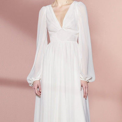Vestido Blanco Slim Estilo Corte Francés Retro