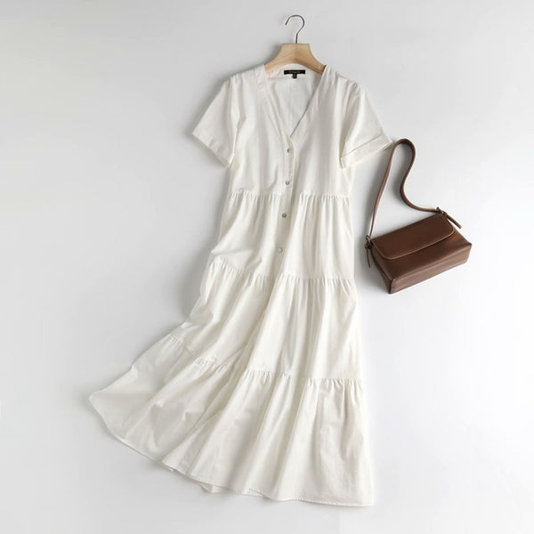 Vestido Casual Elegante de Verano - Diseño Minimalista en Colores Puros