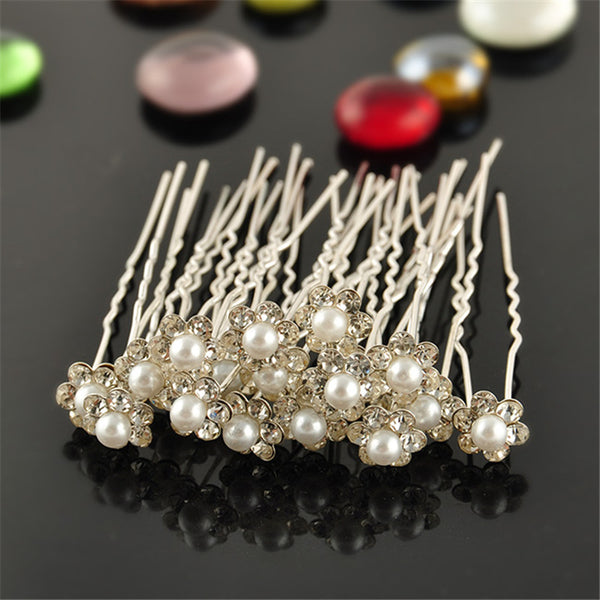 Accesorios para el Cabello de Novia con Espiral, Perlas y Flores