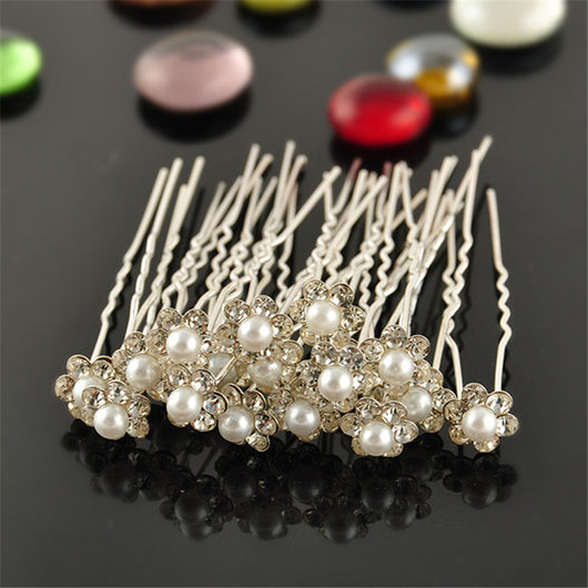 Accesorios para el Cabello de Novia con Espiral, Perlas y Flores