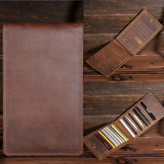Cartera Hombre Cuero Genuino con Compartimento para Celular y Tarjetas