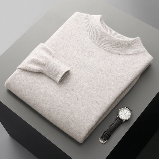 Suéter de Cuello Medio en Lana para Hombre - Pullover Ligero Otoño Invierno - Image 14
