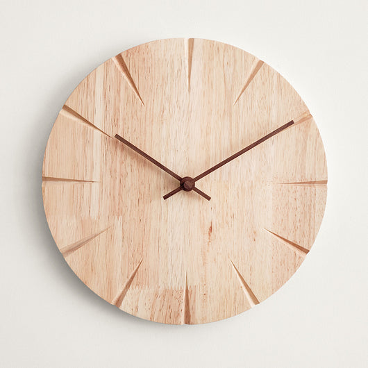 Reloj de Pared de Madera Maciza sin Perforación para Sala de Estar