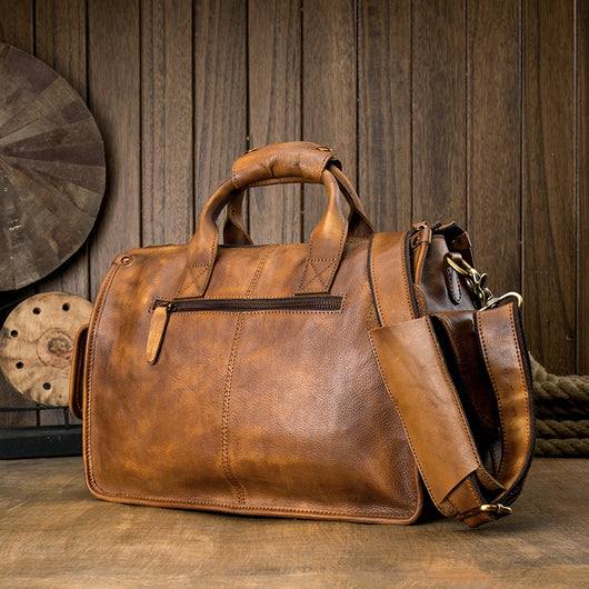 Bolsa Bandolera de Cuero Genuino Hecha a Mano para Hombre - Image 4
