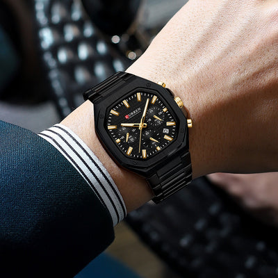 Reloj de Negocios Acero Inoxidable con Calendario de Seis Pines - Image 14