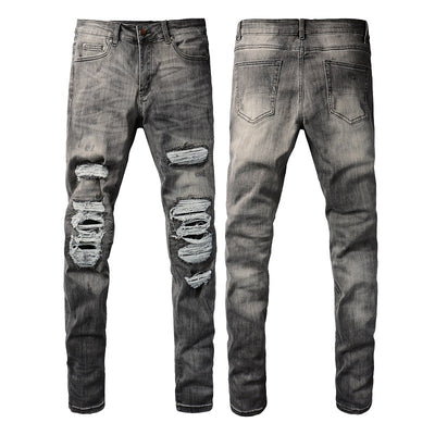 Pantalones Vaqueros Rotos Gris Casual para Hombre - Estilo Urbano Moderno - Image 5