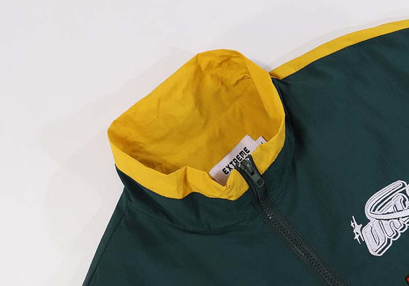 Chaqueta Motociclista Casual Suelta con Cuello Mao para Hombre