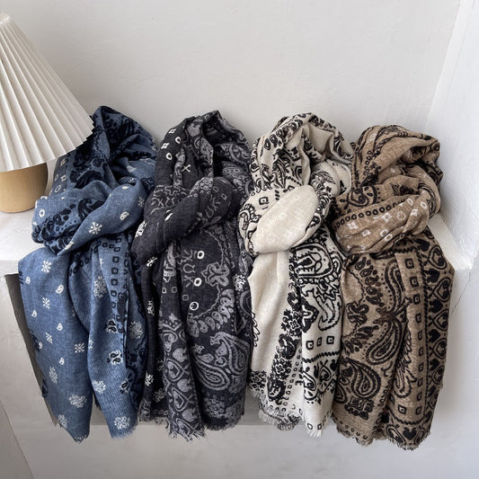 Bufanda de Franela Suave para Mujer, Algodón y Lino Versátil Otoño e Invierno - Image 2