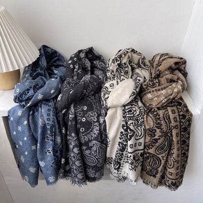 Bufanda de Franela Suave para Mujer, Algodón y Lino Versátil Otoño e Invierno - Image 2