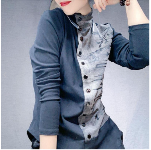 Blusa Coreana Cuello Alto Manga Larga Versátil - Image 11