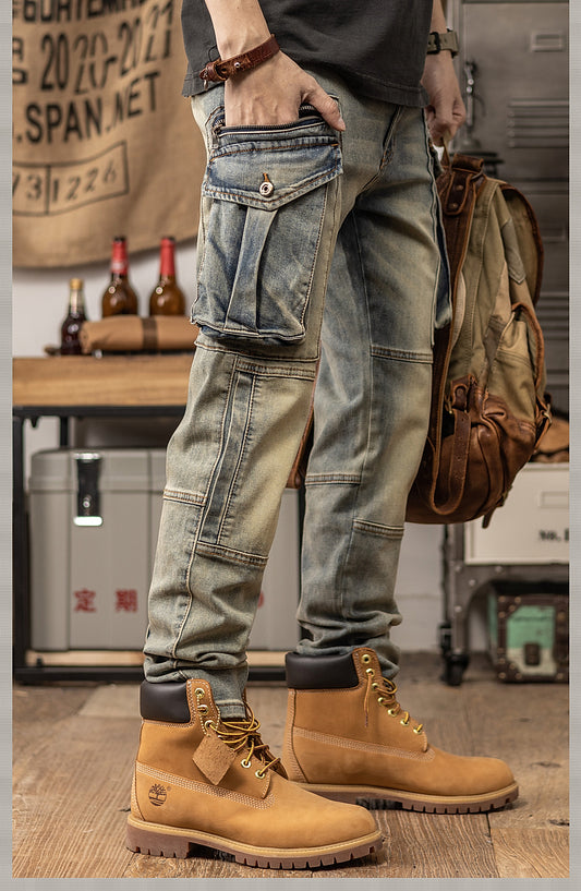 Pantalones Casuales Retro Slim Fit de Corte Recto para Primavera y Otoño - Image 2