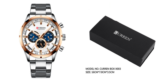 Reloj de Acero Inoxidable Multifunción con Calendario y Correa Metálica para Hombre - Image 13