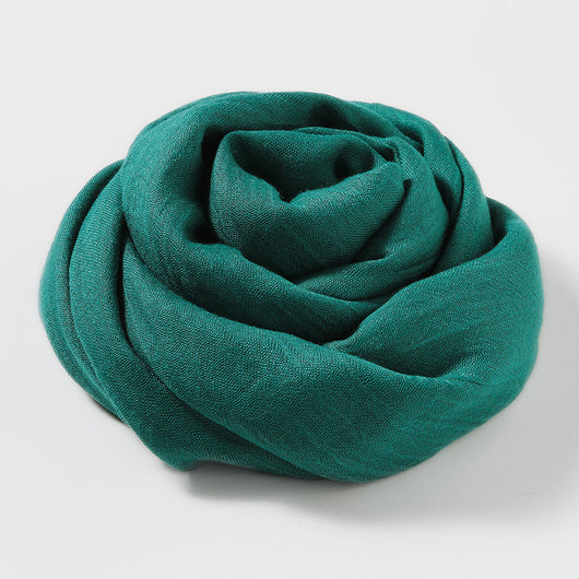 Pañuelo de Algodón y Lino Artístico de Color Sólido para Mujer - Image 22