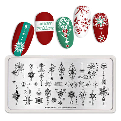 Plantilla de Estampado de Uñas Tema Copos de Nieve Invierno - Image 3