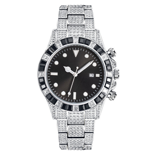 Reloj de Cuarzo Luminoso con Diamantes y Patrón Solar Bicolor - Image 5