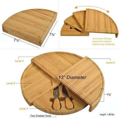 Juego de Tabla y Cuchillos para Queso en Bambú - Image 10