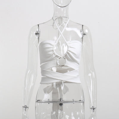 Camiseta Halter Anudada Corta para Verano - Image 13