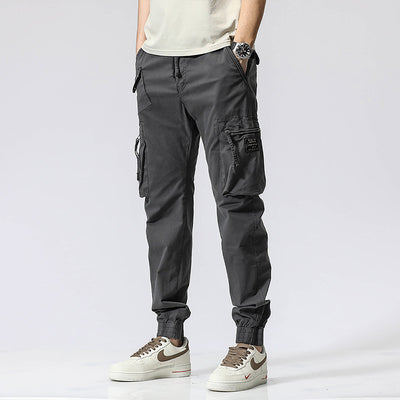 Pantalones de Trabajo Casual Cintura Elástica Hombre Algodón Puro Bolsillos Múltiples - Image 2