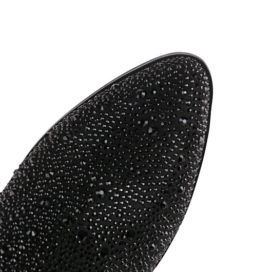 Botas Puntiagudas con Tacón Grueso y Detalles de Strass para Mujer - Image 12